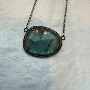 Faceted Labradorite Pendant Necklace in Blue-Green